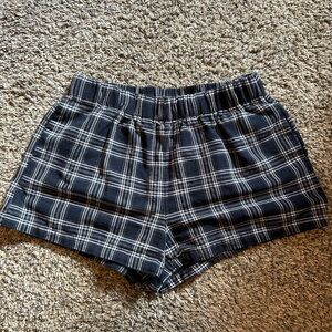 Plaid Women's Shorts in Blue and White